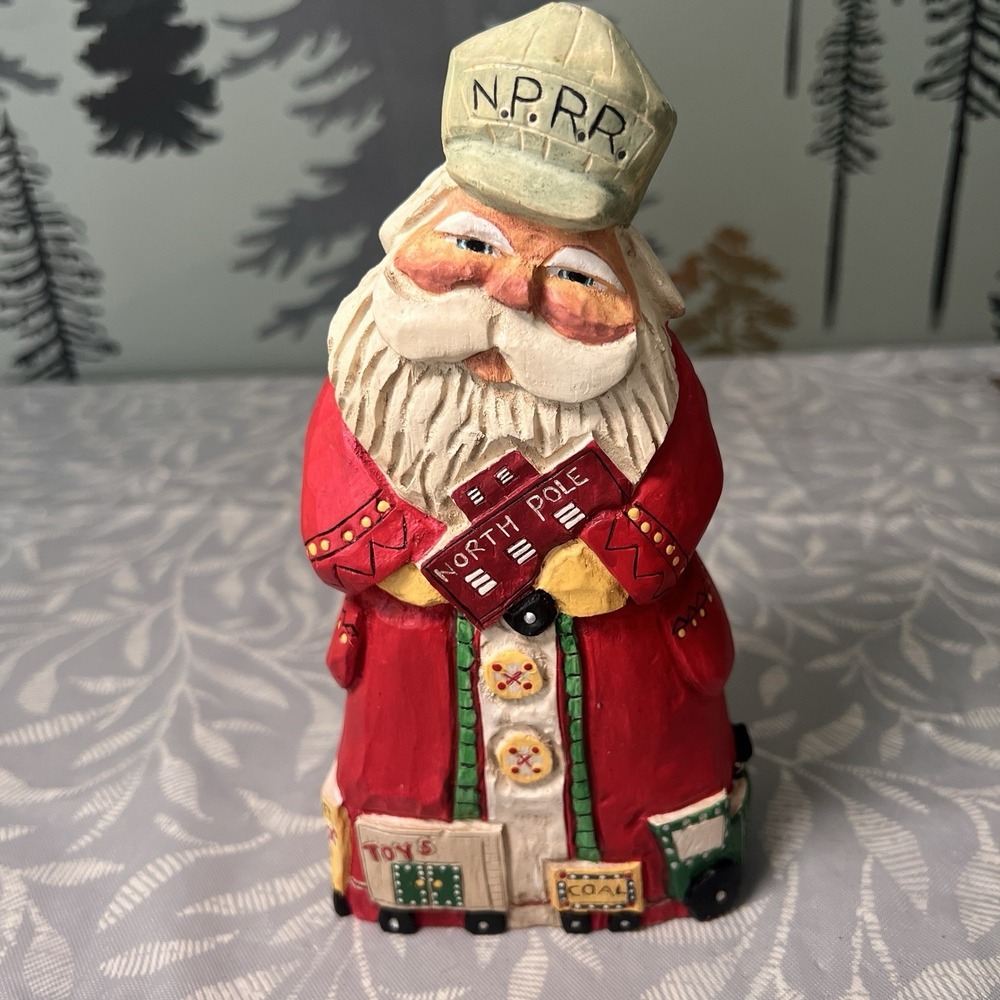 VTG Kurt S. Adler Bolinger Santa Claus Train Conductor North Pole Railroad 7" T